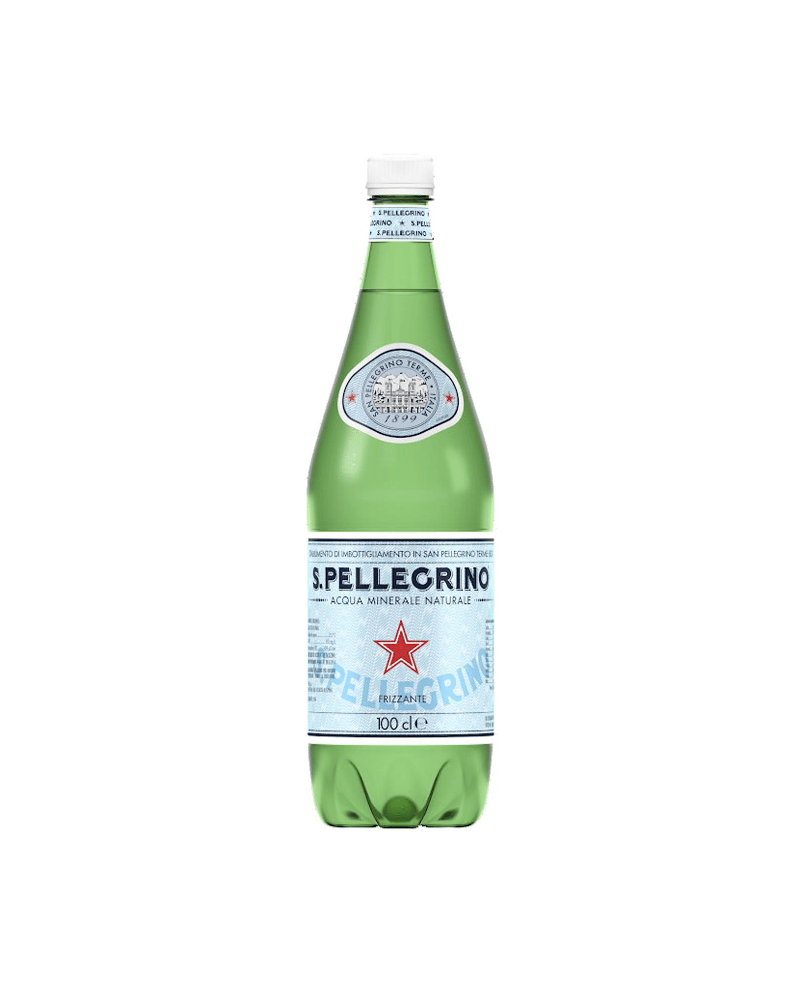 Бутилка 1 л минерална газирана вода San Pellegrino – италианска елегантност и освежаване