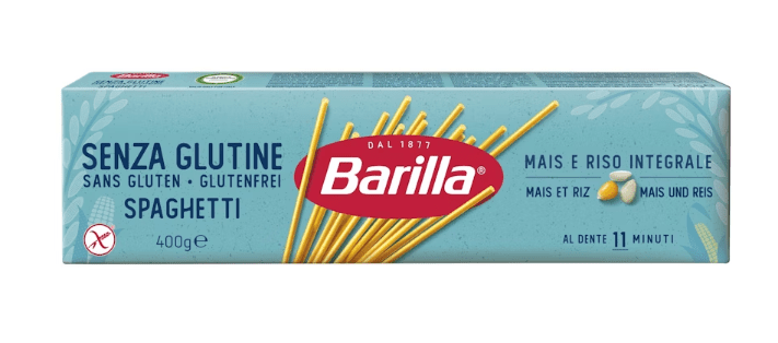 440100.png Опаковка Barilla спагети без глутен 400 г с видима форма на спагети.