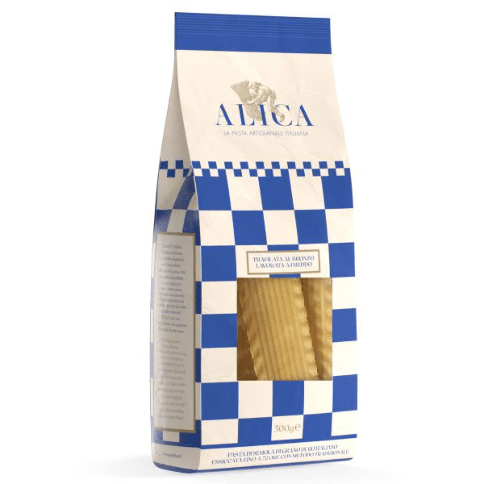 Пакет Alica къдрави кори за лазаня (занаятчийски) 500 г – сухи, профилирани макарони с канти за лазаня