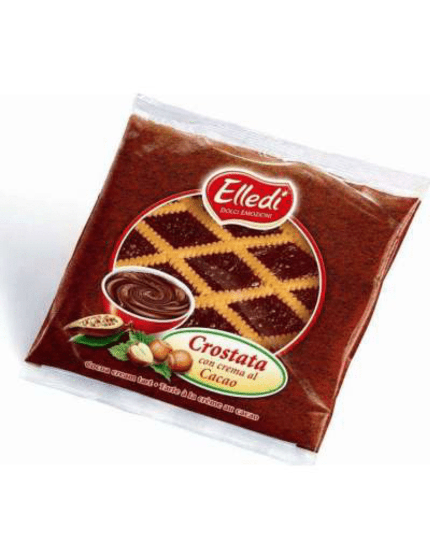 450008.png Тарт кростата Lago с какаов пълнеж, 350 г – маслен сладкиш с плътен шоколадов вкус.