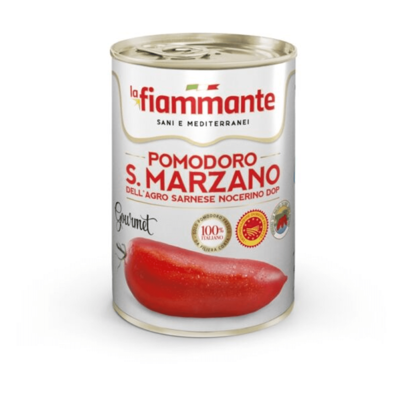 4545.png Консерва 400 г с цели белени San Marzano домати La Fiammante DOP, Италия.