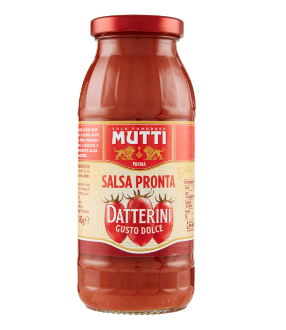 Стъклен буркан с готов доматен сос Mutti 300 г – приготвен от италиански консервни домати