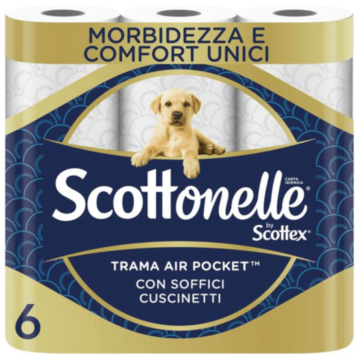 5285.png Тоалетна хартия Scottonelle – 12 бели рула в опаковка, поставени на бял фон.