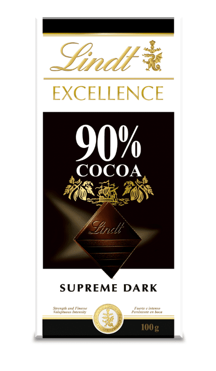 Lindt Excellence тъмен шоколад с 90% какао, опаковка 100 г