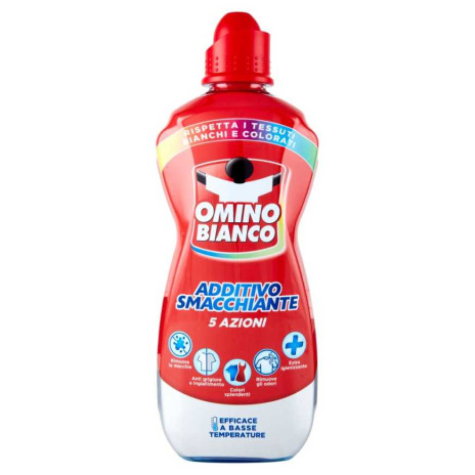 Бутилка гел Omino Bianco Additivo Totale 900 ml с 5 в 1 действие.