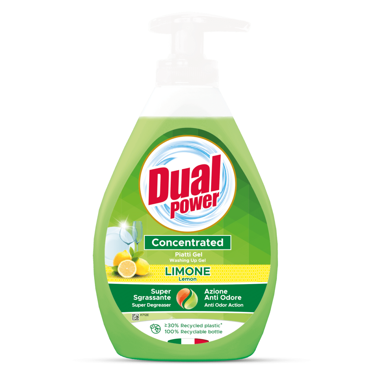 Бутилка 300 ml концентриран препарат за съдове Dual Power с лимонов аромат