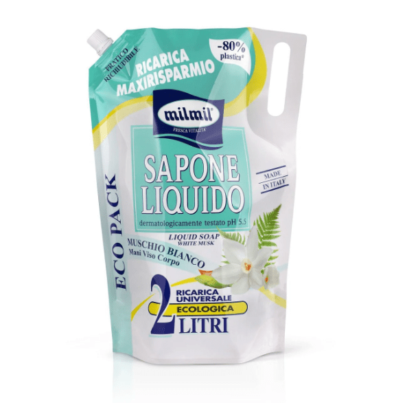 Течен сапун MilMil плик бял мускус 2 л