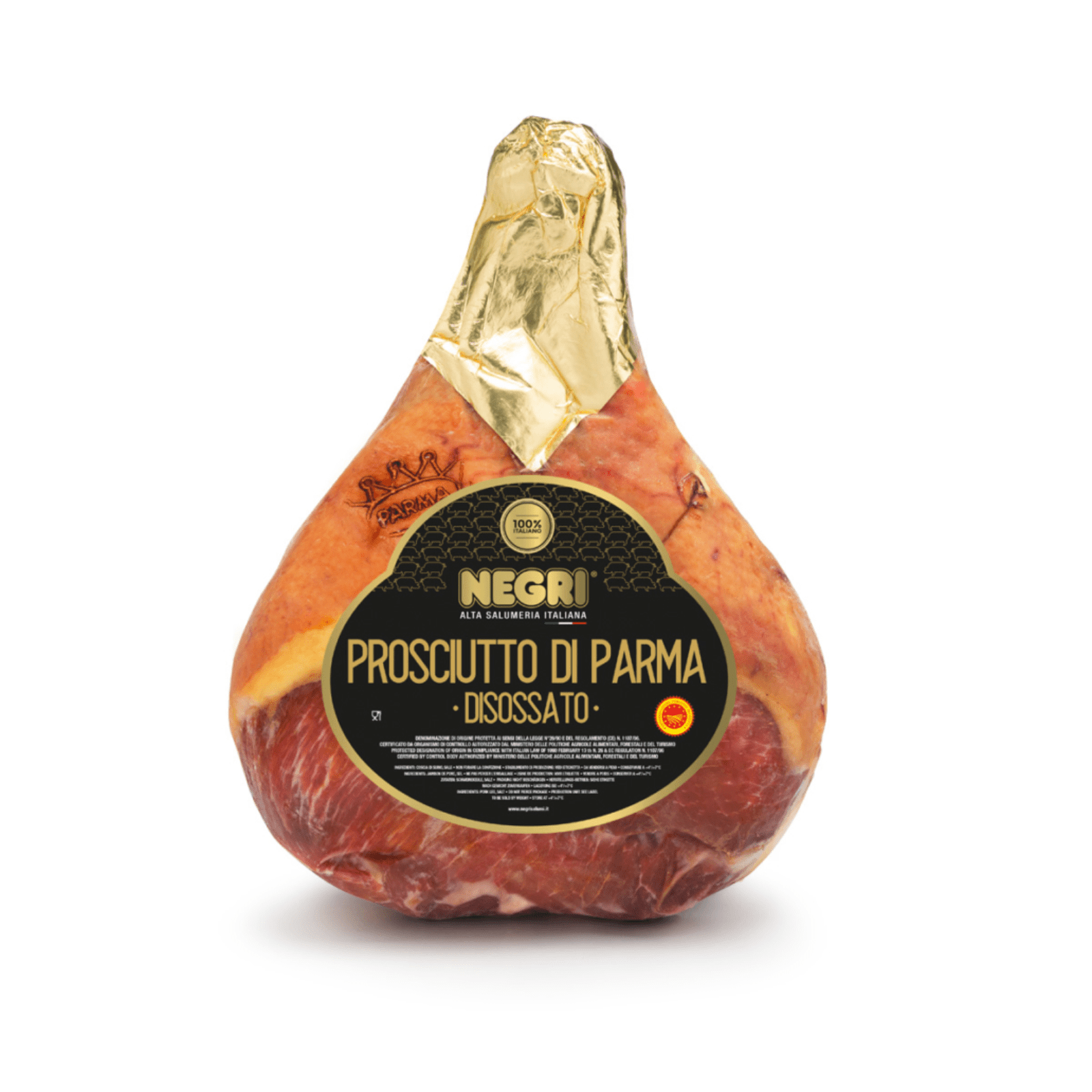 323.png NEGRI Прошуто Крудо Парма Без Кост – деликатен италиански деликатес с 18 месеца зреене и без добавки.