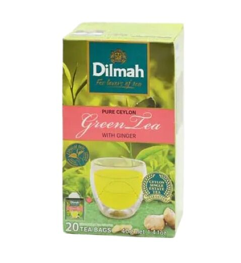 4112 Чай Dilmah Цейлонски Зелен с Джинджифил 40 г