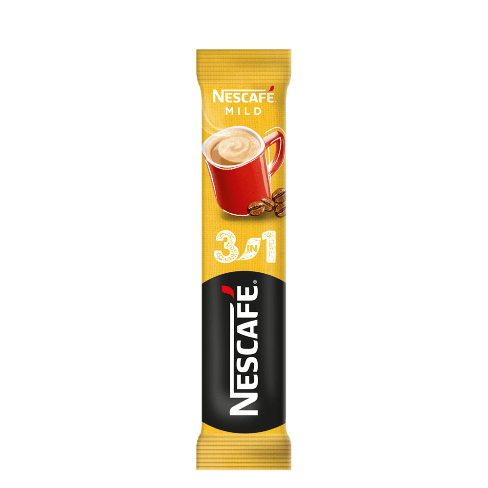 Пакетче Nescafe 3 в 1 Mild 15 г – разтворимо кафе с мек вкус, сметана и захар