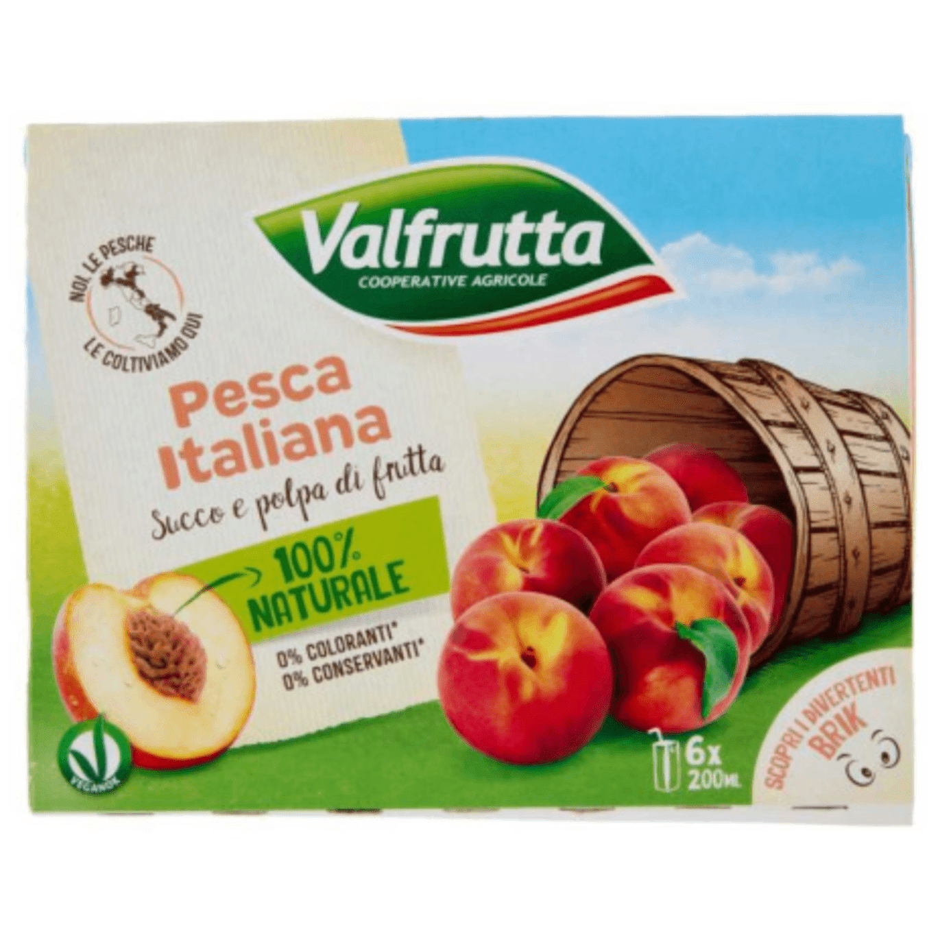 3274.png Опаковка 6x200 мл нектар Valfrutta праскова