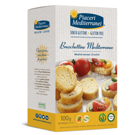 3839.png Безглутенови мини брускети Piaceri – 100 г, златисти хапки за предястие или закуска