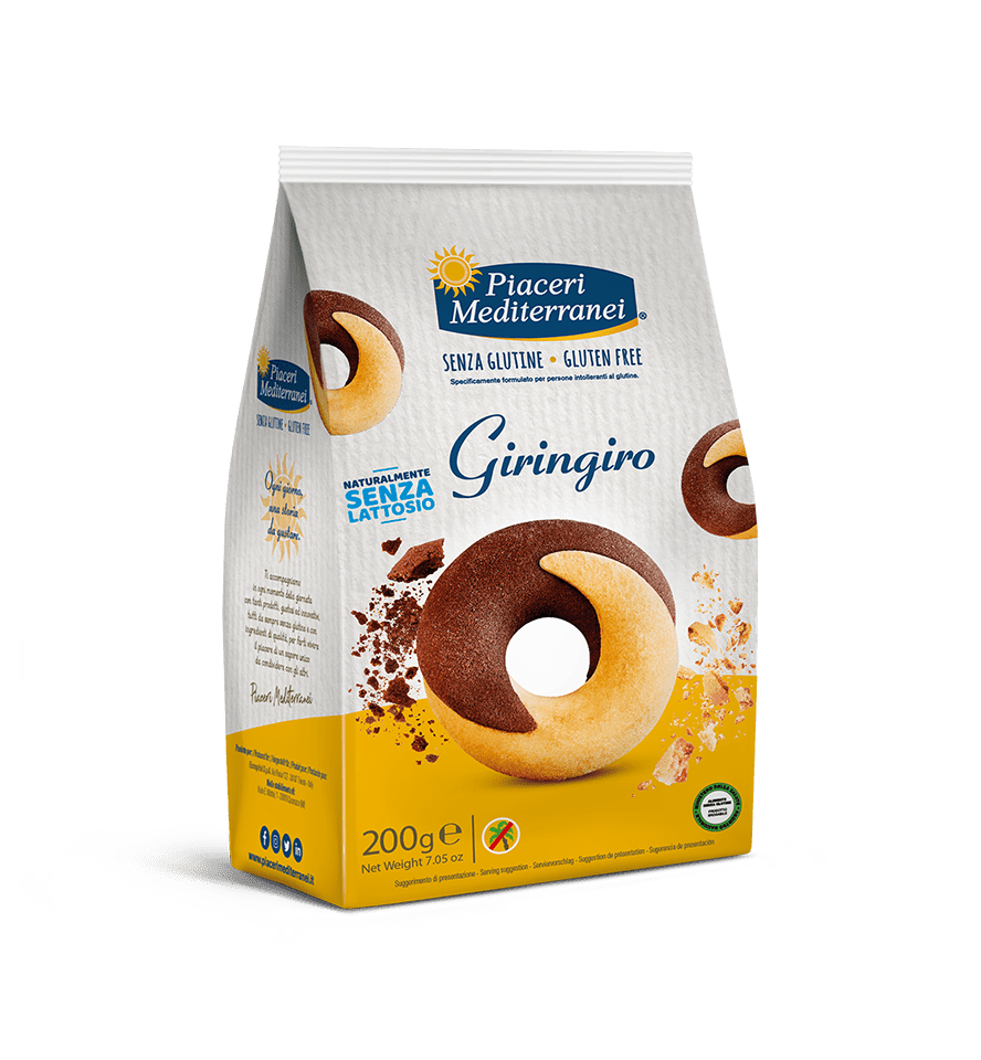 Безлактозни сладки Джиринджиро Piaceri – 200 г, деликатни и ароматни, опаковка