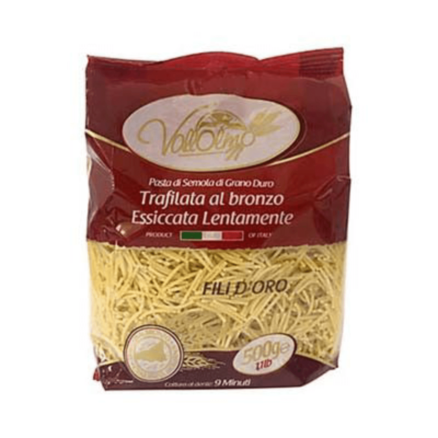 440171.png Опаковка Vallolmo фиде 500 г с видима тънка форма на пастата.