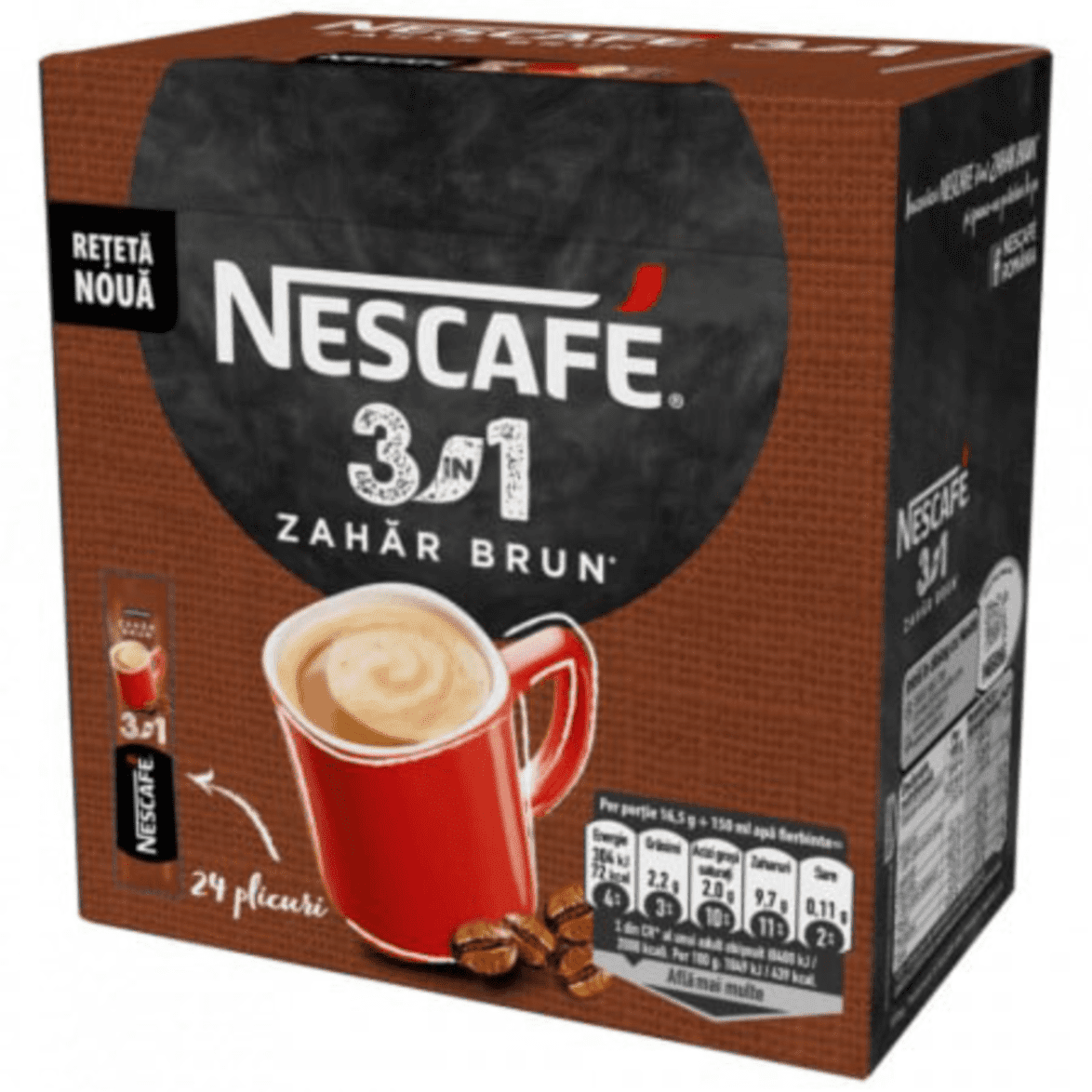 4581.png Кутия NESCAFÉ 3 In 1 с кафява захар – 24 дози по 16.5 г за ароматно кафе със сладък привкус