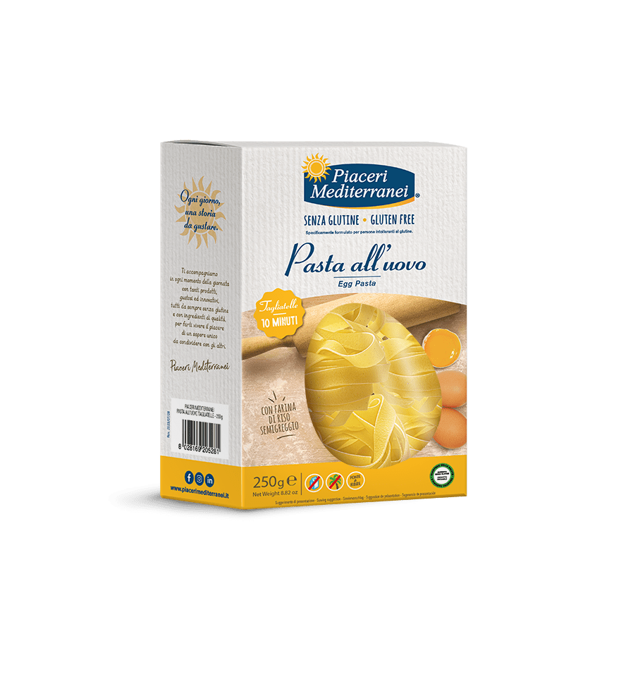 4726.png Безглутенови талиятеле Piaceri с яйца – 250 г, класическа паста с жълт цвят и фина текстура
