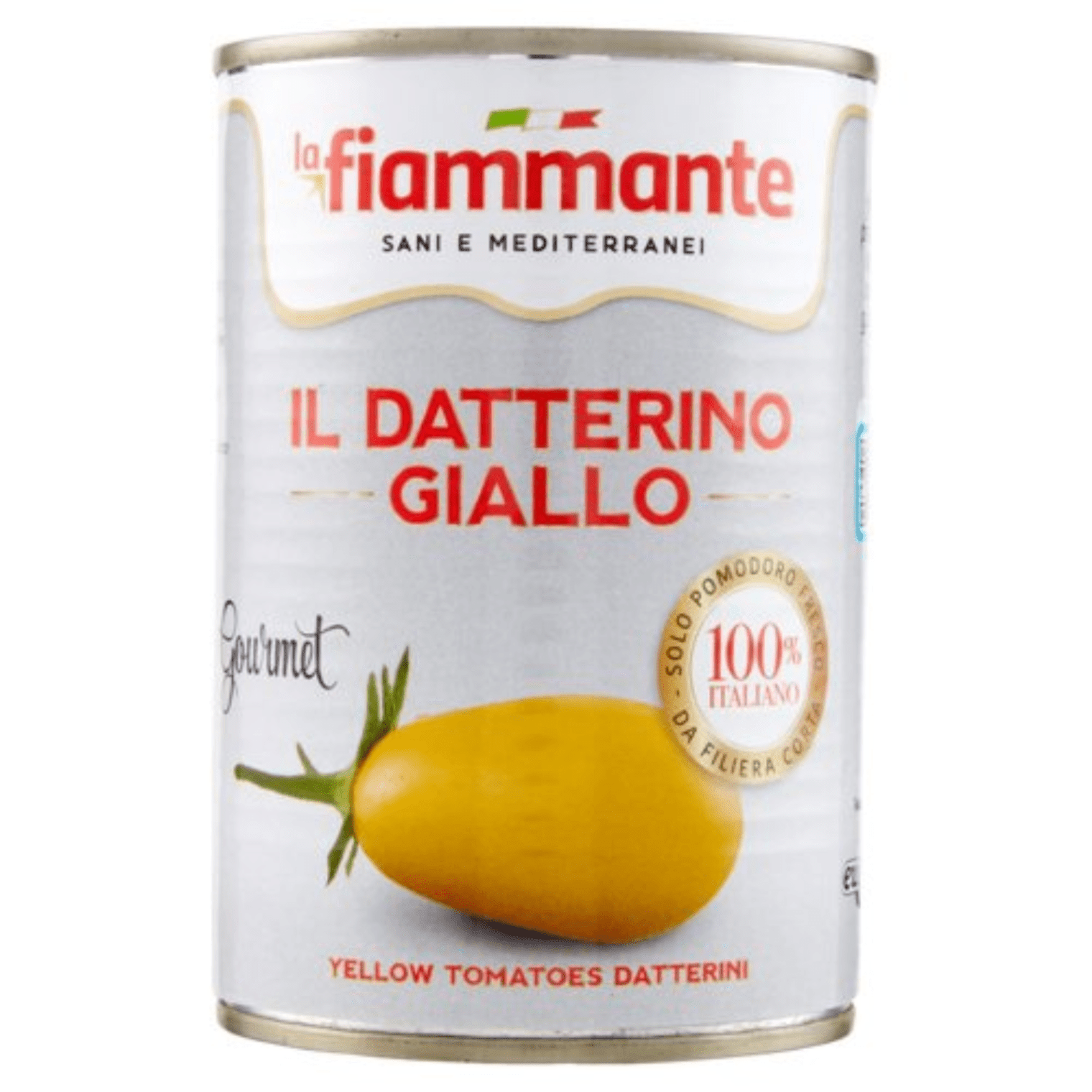 Консерва 400 г с жълти доматчета Fiammante Giallo – италианско качество и свежест.