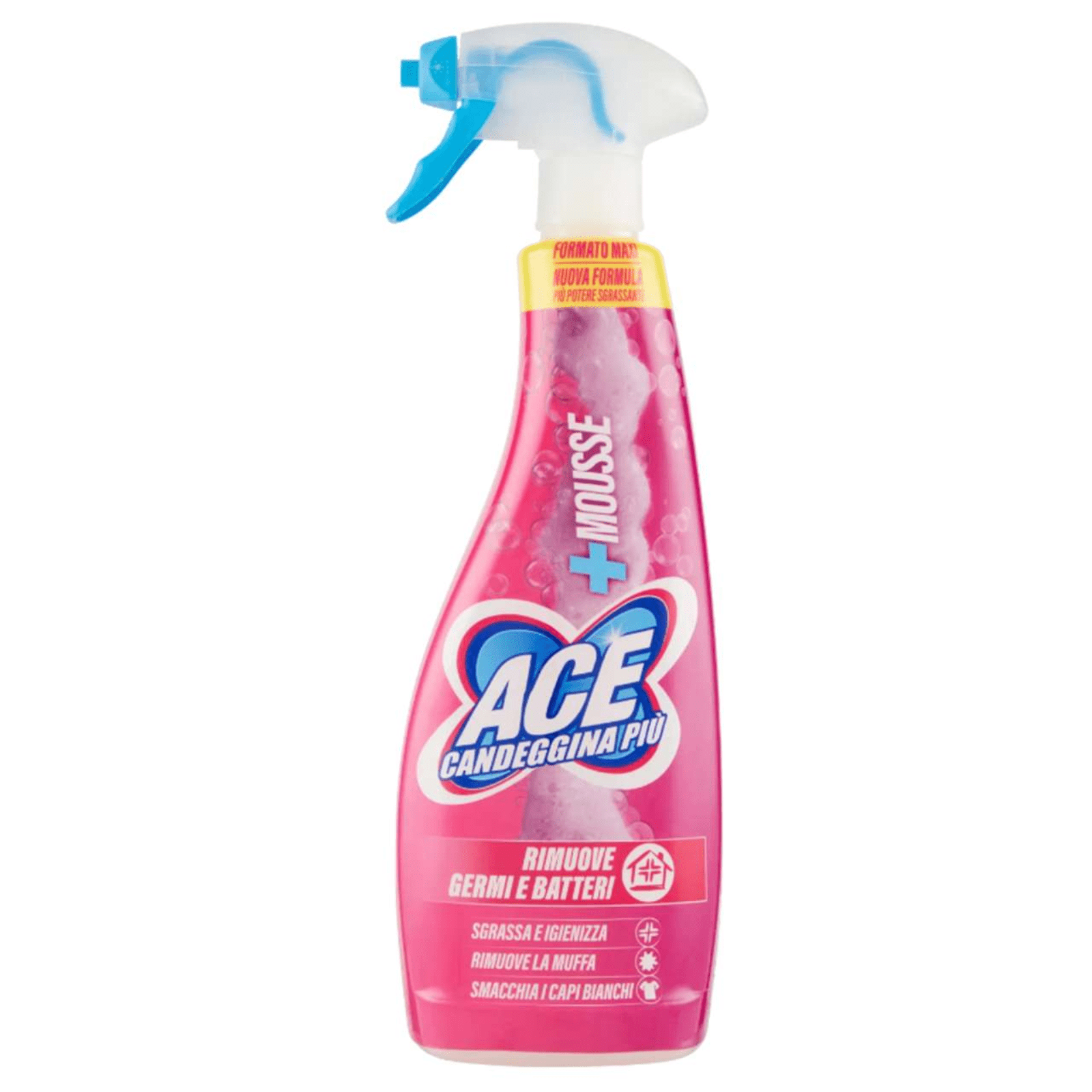 4946.png Спрей бутилка Ace Mouse с дезинфекцираща белина и бяло-син етикет.