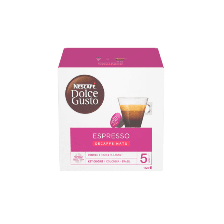 5197.png Кутия с 16 капсули Nescafe Dolce Gusto Espresso Decaff – безкофеиново кафе за кафе машина