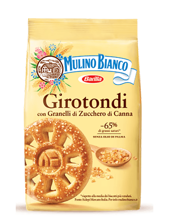 Бисквити Girotondi от Mulino Bianco със захарни зърна в опаковка 350 г