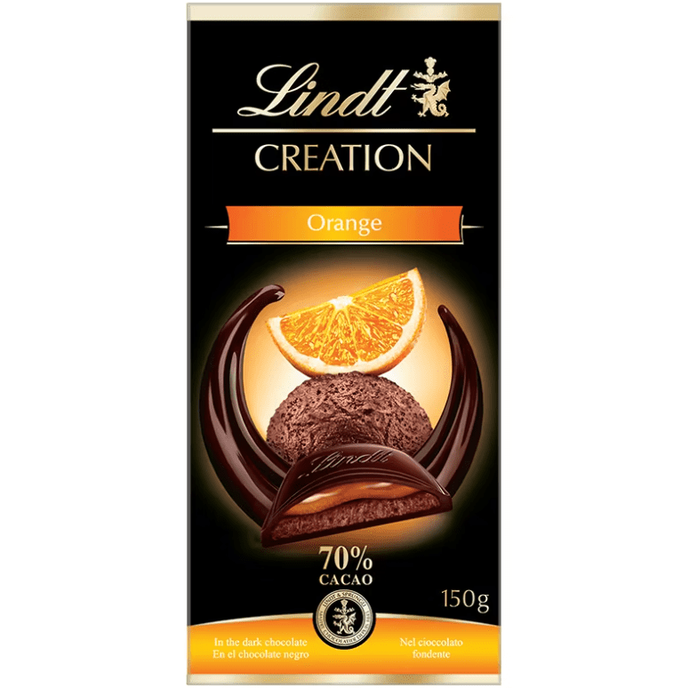 530158.png Lindt Creation тъмен шоколад с портокалов мус 70% какао, 150 г