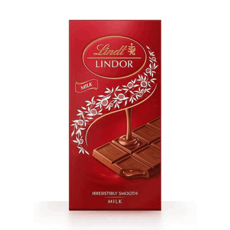 Lindor млечен шоколад с нежен пълнеж, 100 г