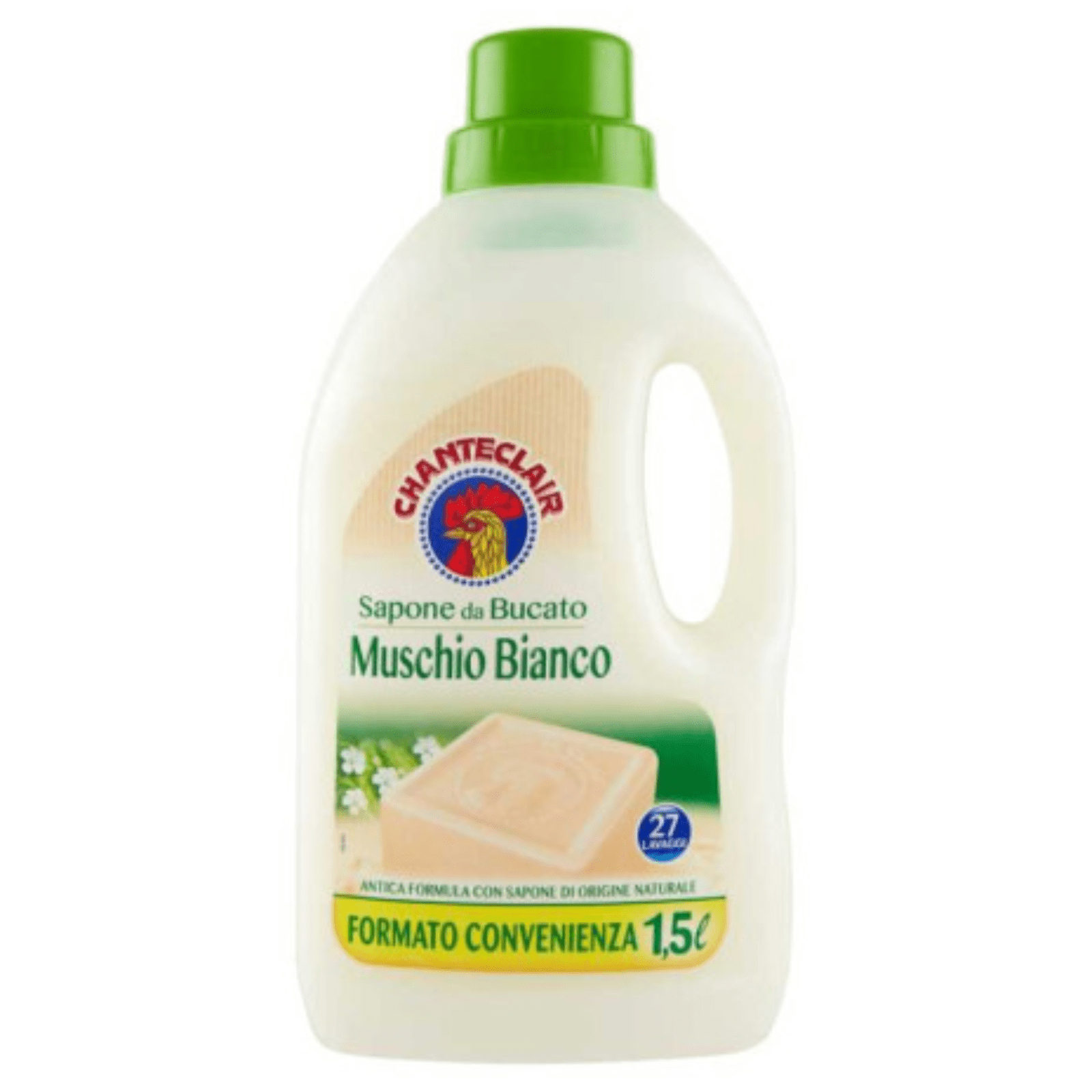 5303.png Бутилка течен перилен препарат Chanteclair Muschio Bianco 1,5 л с аромат на бял мускус.