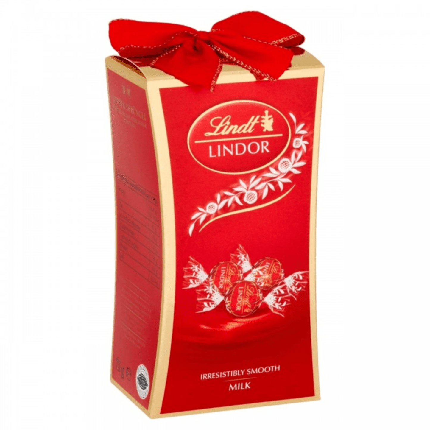 540286.png LINDOR Бонбони Млечен Шоколад 75 г – шоколадови бонбони с меко топящ се млечен пълнеж, 44% съдържание на пълнеж.