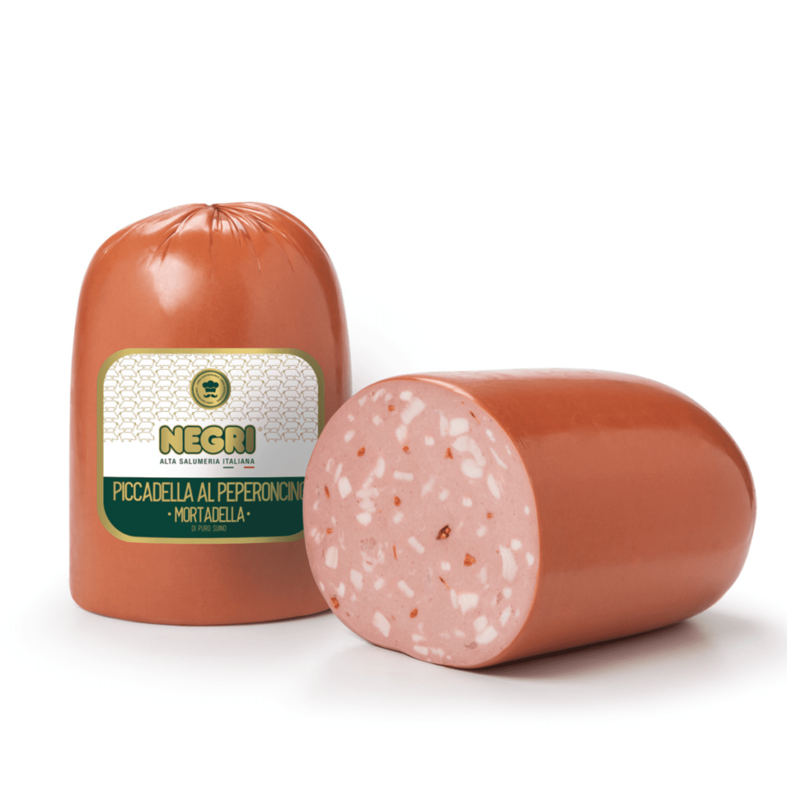 Пикантна мортадела Piccadella Negrisalumi – нарязана на резени с люта чушка