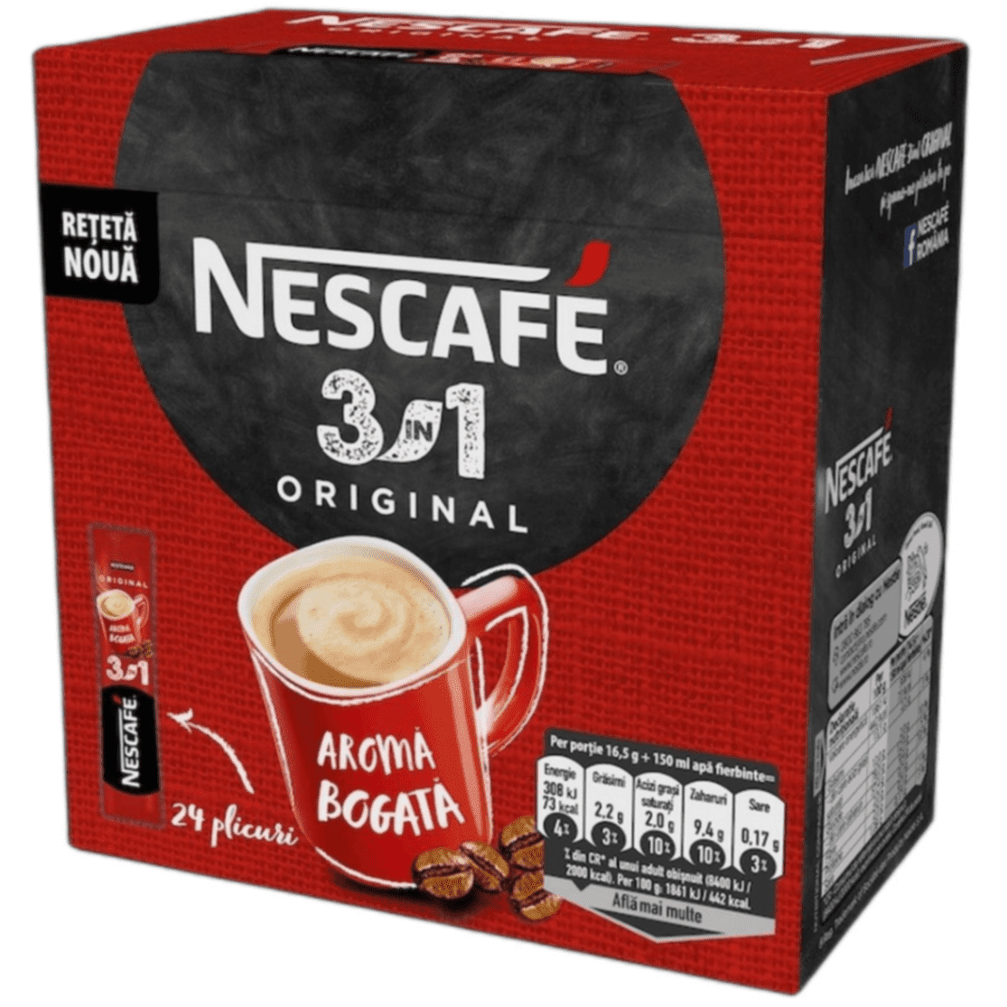 Кутия с 24 сашета NESCAFÉ 3 в 1 Оригинал (16.5 г всяко)