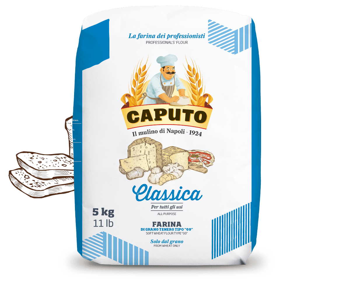Caputo Брашно Classica Тип 00 – 5 кг: Италианско брашно за хляб, пица и сладкиши с дълга ферментация.